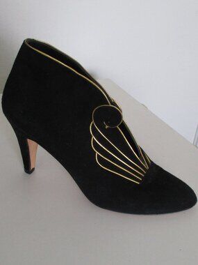 te' casan Ltd. Ed. 12/60 Womens Dressy Black Suede Ankle Bootie - Size 39 EUR